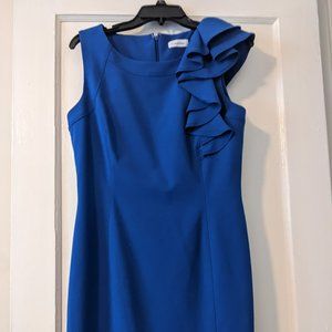 Calvin Klein Royal Blue dress with lining, Size 8 yet fits a little snug